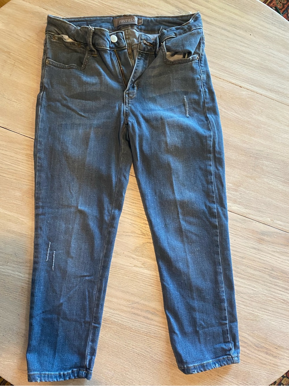 Just USA Women's Dark Blue Skinny Jeans with Subtle Distress